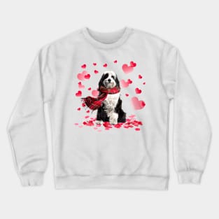 Tibetan Terrier Hearts Love Happy Valentine's Day Crewneck Sweatshirt